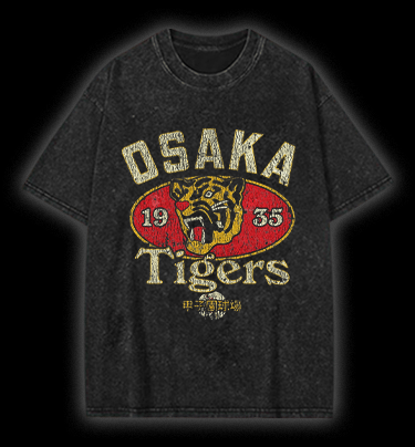Osaka Tigers 1935 Vintage Washed 100% Cotton T-Shirt - TheDrunkShark