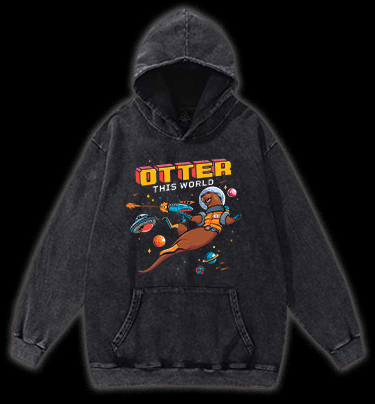 Otter The World Mouse Vintage Washed 100% Cotton Hoodie - TheDrunkShark