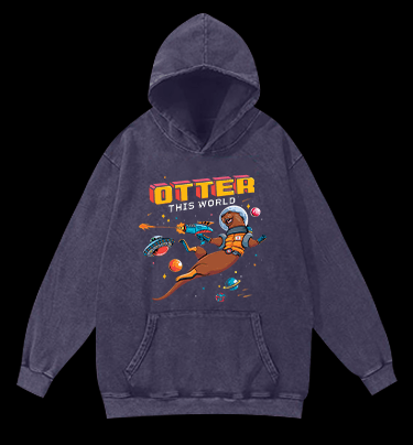 Otter The World Mouse Vintage Washed 100% Cotton Hoodie - TheDrunkShark