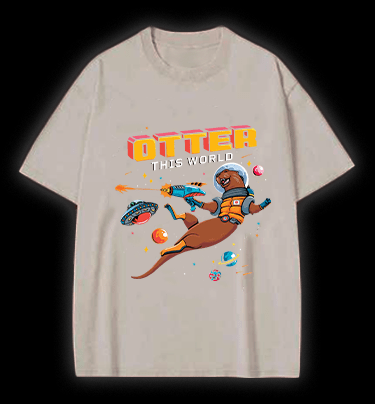 Otter The World Mouse Vintage Washed 100% Cotton T-Shirt - TheDrunkShark
