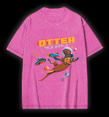Otter The World Mouse Vintage Washed 100% Cotton T-Shirt - TheDrunkShark