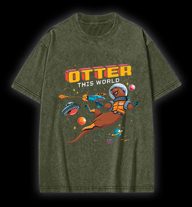 Otter The World Mouse Vintage Washed 100% Cotton T-Shirt - TheDrunkShark