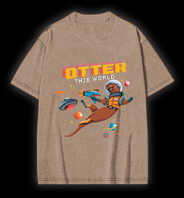 Otter The World Mouse Vintage Washed 100% Cotton T-Shirt - TheDrunkShark