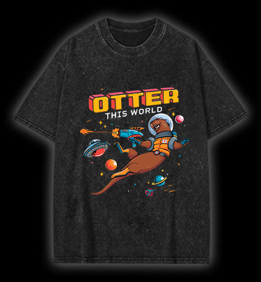 Otter The World Mouse Vintage Washed 100% Cotton T-Shirt - TheDrunkShark