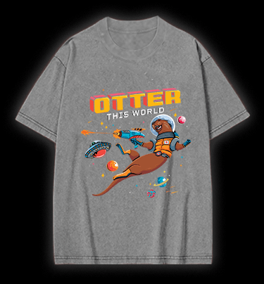 Otter The World Mouse Vintage Washed 100% Cotton T-Shirt - TheDrunkShark