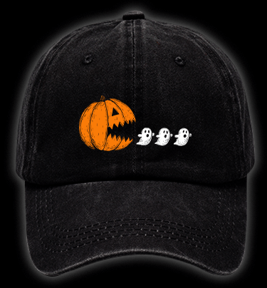 Pac - Man Halloween Vintage Washed 100% Cotton Baseball Hat - TheDrunkShark