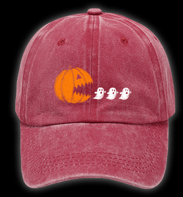 Pac - Man Halloween Vintage Washed 100% Cotton Baseball Hat - TheDrunkShark