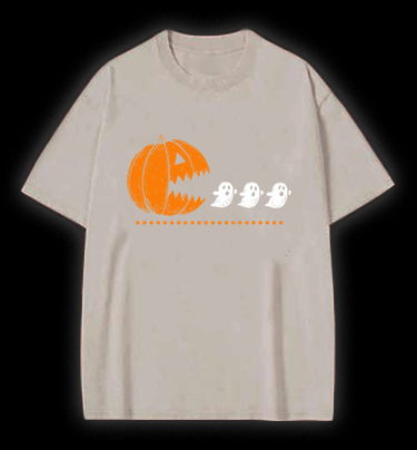 Pac - Man Halloween Vintage Washed 100% Cotton T-Shirt - TheDrunkShark