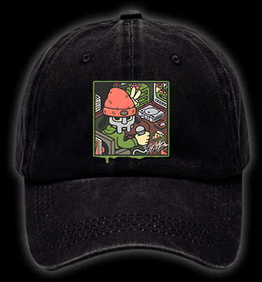 Pakappa The Rapper Hip - Hop Vintage Washed 100% Cotton Baseball Hat - TheDrunkShark