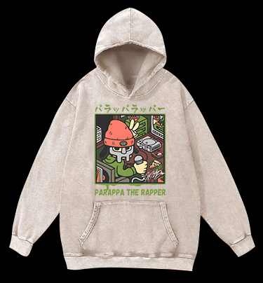 Pakappa The Rapper Hip - Hop Vintage Washed 100% Cotton Hoodie - TheDrunkShark