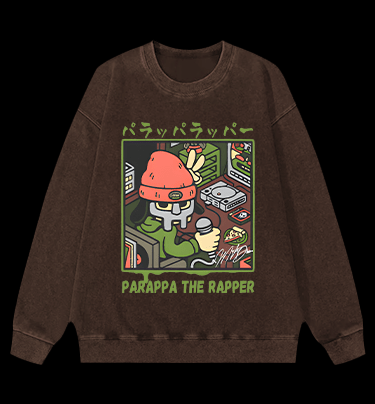 Pakappa The Rapper Hip - Hop Vintage Washed 100% Cotton Sweatshirt - TheDrunkShark
