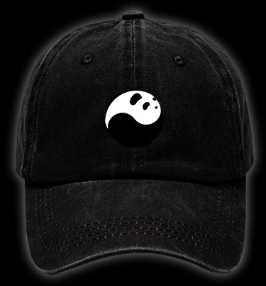 Panda Yin - Yang Symbol Vintage Washed 100% Cotton Baseball Hat - TheDrunkShark