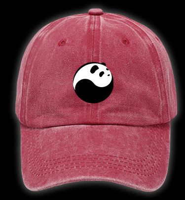 Panda Yin - Yang Symbol Vintage Washed 100% Cotton Baseball Hat - TheDrunkShark