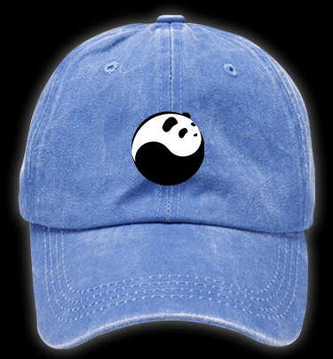 Panda Yin - Yang Symbol Vintage Washed 100% Cotton Baseball Hat - TheDrunkShark
