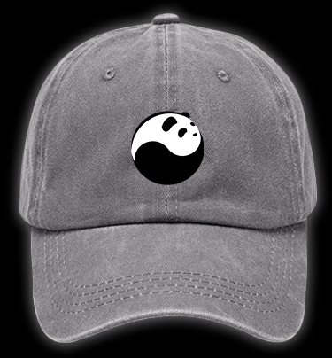 Panda Yin - Yang Symbol Vintage Washed 100% Cotton Baseball Hat - TheDrunkShark