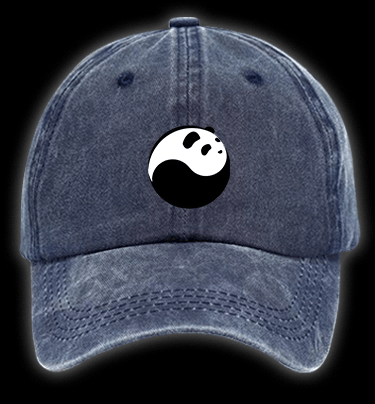 Panda Yin - Yang Symbol Vintage Washed 100% Cotton Baseball Hat - TheDrunkShark