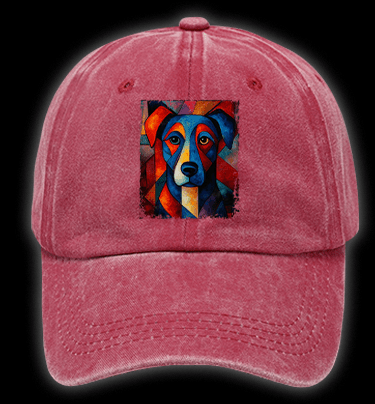 Piet Cornelies Mondrian Dog Vintage Washed 100% Cotton Baseball Hat - TheDrunkShark