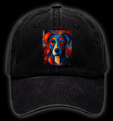  Piet Cornelies Mondrian Dog Vintage Washed 100% Cotton Baseball Hat - TheDrunkShark