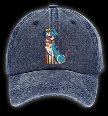 Piet Cornelies Mondrian Dog Vintage Washed 100% Cotton Baseball Hat - TheDrunkShark