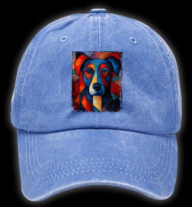  Piet Cornelies Mondrian Dog Vintage Washed 100% Cotton Baseball Hat - TheDrunkShark