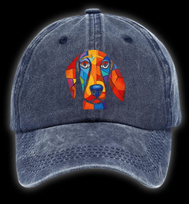 Piet Cornelies Mondrian Dog Vintage Washed 100% Cotton Baseball Hat - TheDrunkShark