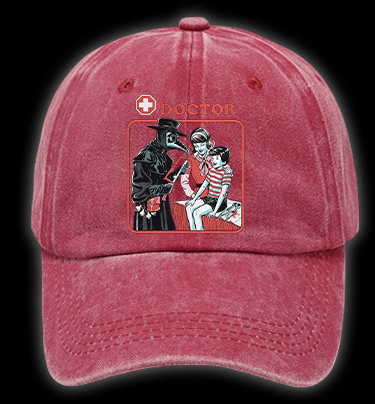 Plague Doctor Vintage Washed 100% Cotton Baseball Hat - TheDrunkShark