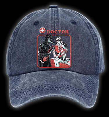 Plague Doctor Vintage Washed 100% Cotton Baseball Hat - TheDrunkShark