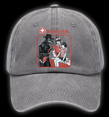 Plague Doctor Vintage Washed 100% Cotton Baseball Hat - TheDrunkShark