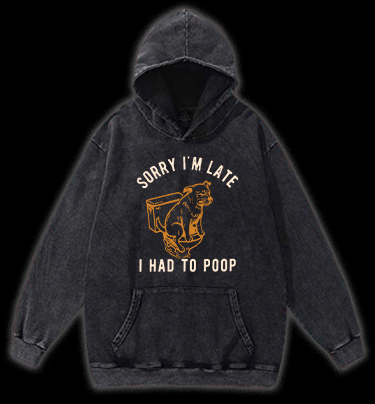 Poop Doge Vintage Washed 100% Cotton Hoodie - TheDrunkShark