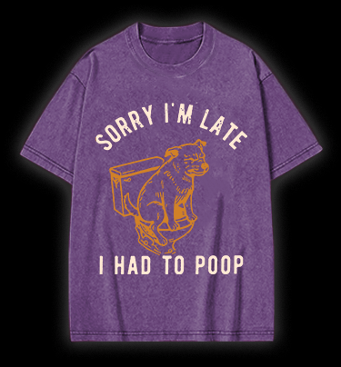 Poop Doge Vintage Washed 100% Cotton T-Shirt - TheDrunkShark