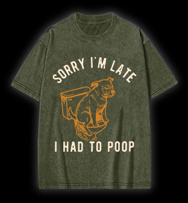 Poop Doge Vintage Washed 100% Cotton T-Shirt - TheDrunkShark