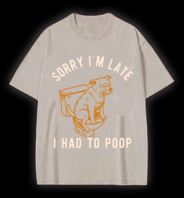 Poop Doge Vintage Washed 100% Cotton T-Shirt - TheDrunkShark
