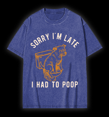 Poop Doge Vintage Washed 100% Cotton T-Shirt - TheDrunkShark