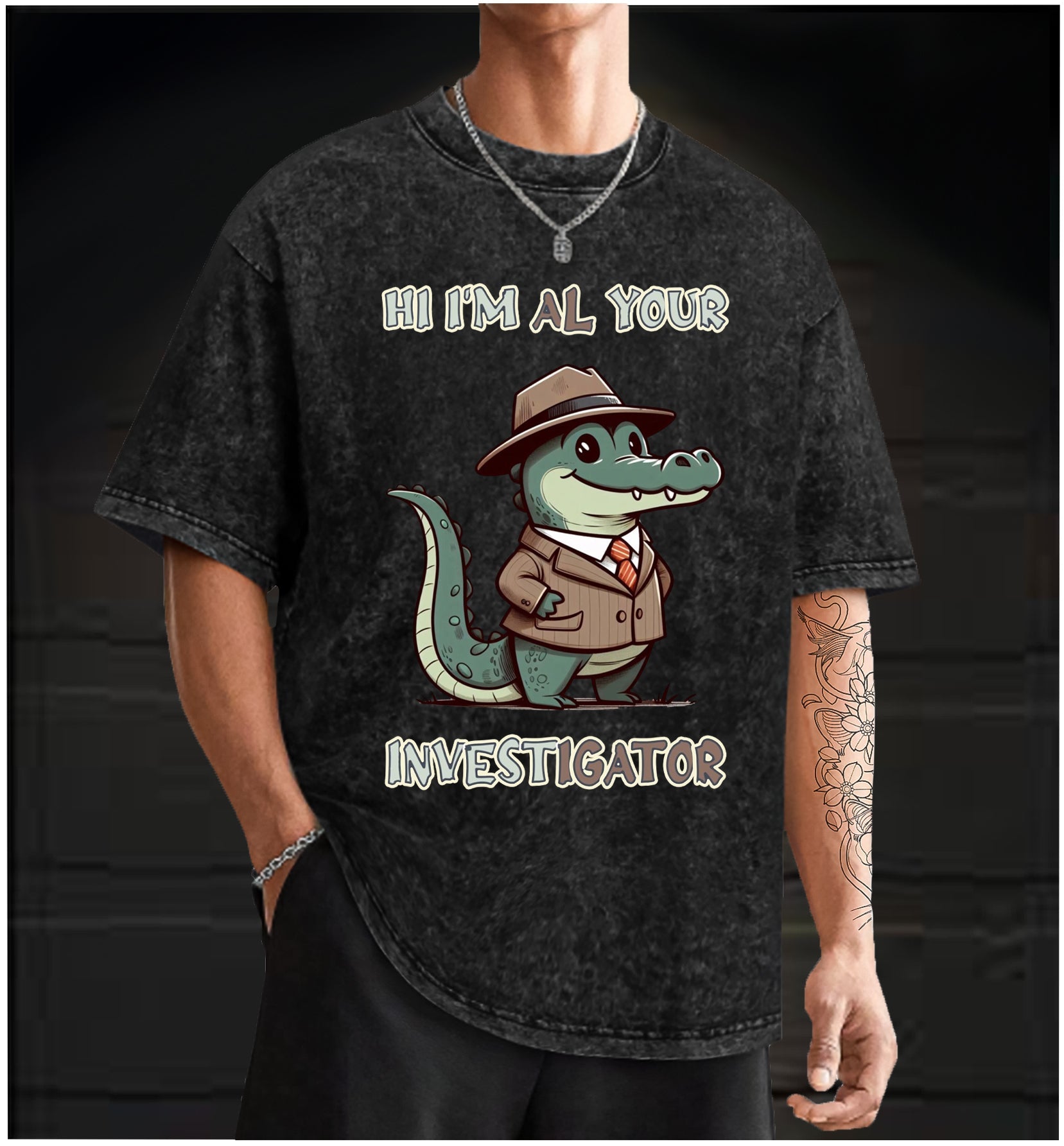 Private Gator  Crocodile Vintage Washed 100% Cotton T-Shirt - TheDrunkShark