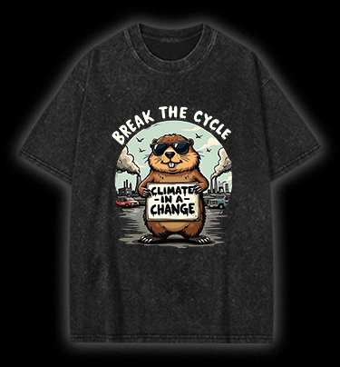 Protest Capybara Vintage Washed 100% Cotton T-Shirt - TheDrunkShark
