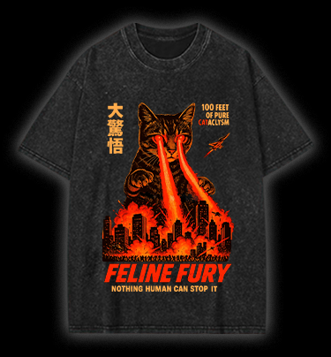  Pure Cat Rampage  Vintage Washed 100% Cotton T-Shirt - TheDrunkShark