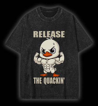  Quackin Duck Gym  Vintage Washed 100% Cotton T-Shirt - TheDrunkShark
