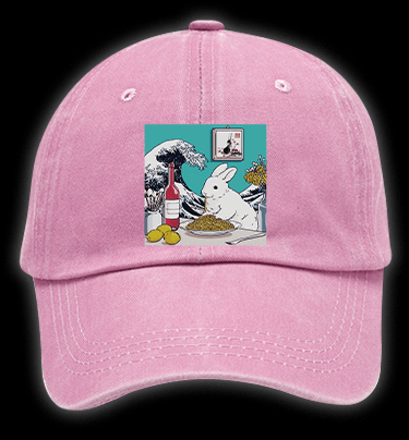 Rabbit??¡ê¡ès Pasta Time Vintage Washed 100% Cotton Baseball Hat - TheDrunkShark