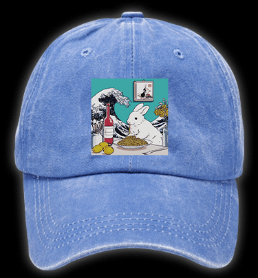 Rabbit??¡ê¡ès Pasta Time Vintage Washed 100% Cotton Baseball Hat - TheDrunkShark