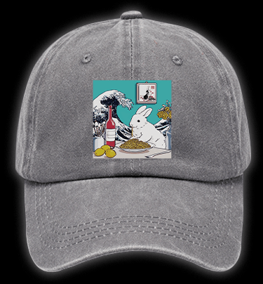 Rabbit??¡ê¡ès Pasta Time Vintage Washed 100% Cotton Baseball Hat - TheDrunkShark