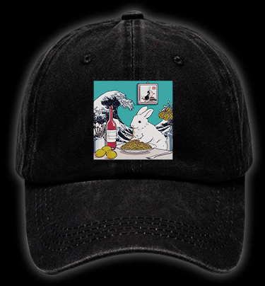 Rabbit??¡ê¡ès Pasta Time Vintage Washed 100% Cotton Baseball Hat - TheDrunkShark