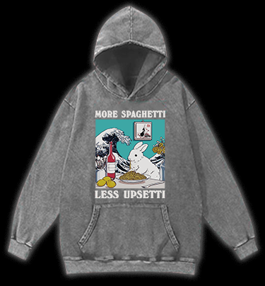Rabbit??¡ê¡ès Pasta Time Vintage Washed 100% Cotton Hoodie - TheDrunkShark