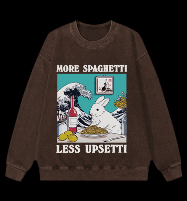 Rabbit??¡ê¡ès Pasta Time Vintage Washed 100% Cotton Sweatshirt - TheDrunkShark