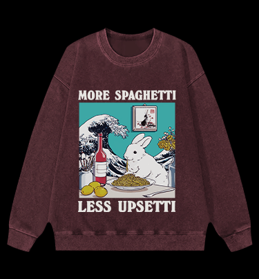 Rabbit??¡ê¡ès Pasta Time Vintage Washed 100% Cotton Sweatshirt - TheDrunkShark