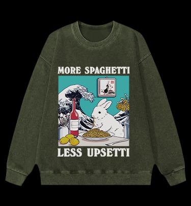 Rabbit??¡ê¡ès Pasta Time Vintage Washed 100% Cotton Sweatshirt - TheDrunkShark