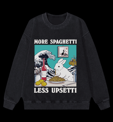 Rabbit??¡ê¡ès Pasta Time Vintage Washed 100% Cotton Sweatshirt - TheDrunkShark