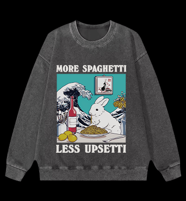 Rabbit??¡ê¡ès Pasta Time Vintage Washed 100% Cotton Sweatshirt - TheDrunkShark