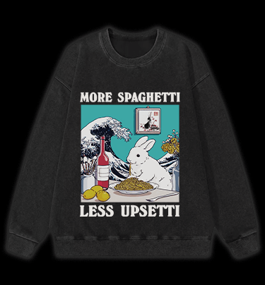 Rabbit??¡ê¡ès Pasta Time Vintage Washed 100% Cotton Sweatshirt - TheDrunkShark
