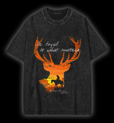 Red Dead Redemption Deer Ending Vintage Washed 100% Cotton T-Shirt - TheDrunkShark