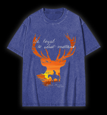 Red Dead Redemption Deer Ending Vintage Washed 100% Cotton T-Shirt - TheDrunkShark